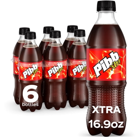 Pibb Xtra Spicy Cherry Soda Pop, 16.9 fl oz, 6 Pack Bottles