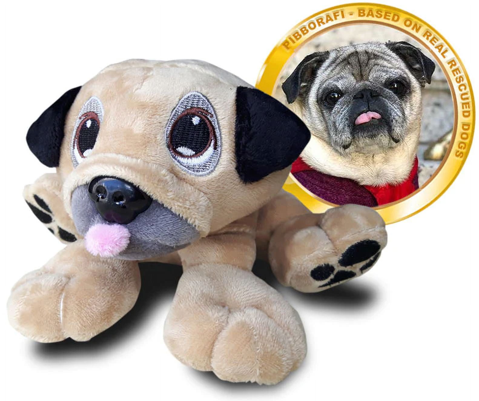 Pibborafi Rescue Heroes Lisa, Plush Doll, Pug, PalmSized, Faux Fur