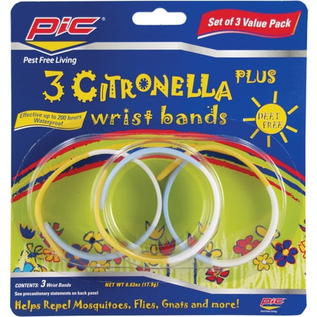 Pic Band3 Pic Citronella Plus Wristband, 3ct