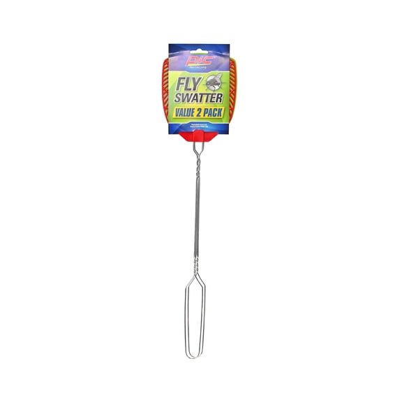 Pic Fly Swatter, Wire Handle, 2 Count, Assorted Color, Multicolor, 2 Pack