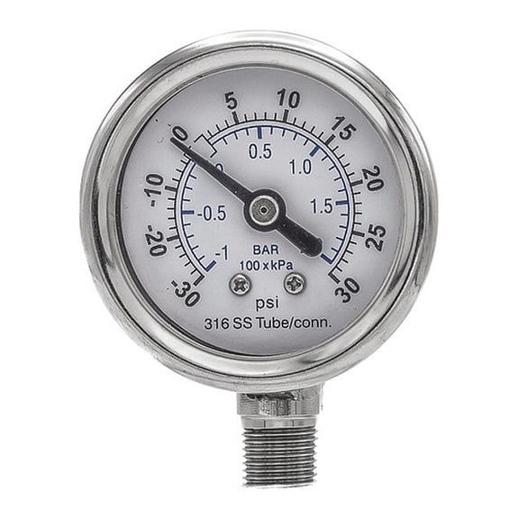 Pic Gauges Compound Gauge,Nominal 1-1/2" Dial PRO-301D-158CC-01