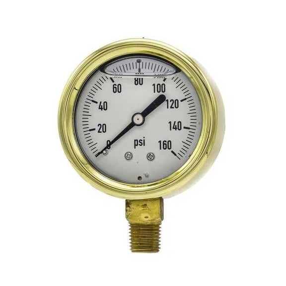 Pic Gauges Pressure Gauge,1/4 in. NPT,2-1/2 in. 601L-254F