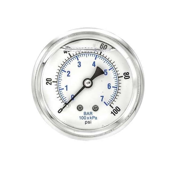 Pic Gauges Pressure Gauge,1/4 in. NPT,2-1/2 in. PRO-202L-254E