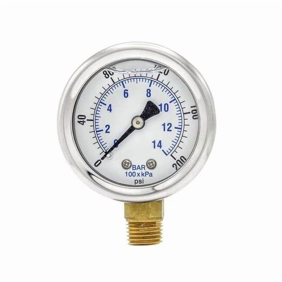 Pic Gauges Pressure Gauge,1/4 in. NPT,2 in. 201L-204G