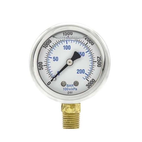 Pic Gauges Pressure Gauge,1/4 in. NPT,2 in. 201L-204P