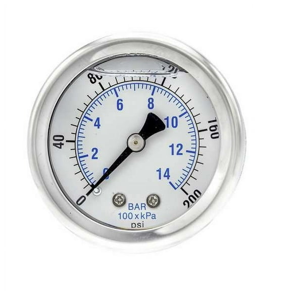 Pic Gauges Pressure Gauge,1/4 in. NPT,2 in. 202L-204G