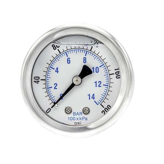 Pic Gauges Pressure Gauge,1/4 in. NPT,2 in. 202L-204G