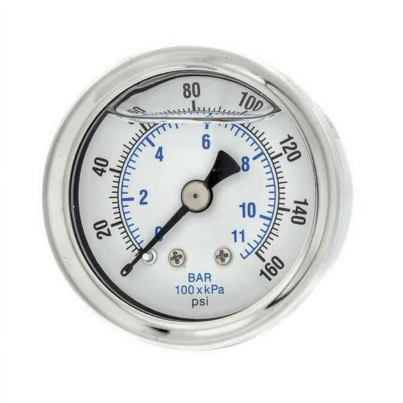 Pic Gauges Pressure Gauge,1/8 in. NPT,1-1/2 in. 202L-158F