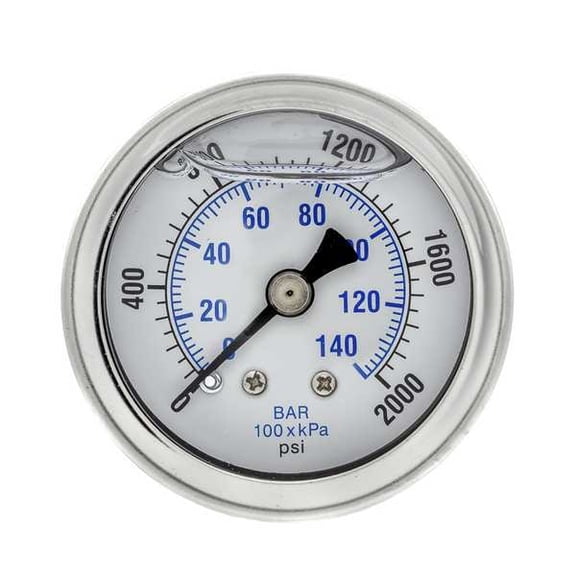 Pic Gauges Pressure Gauge,1/8 in. NPT,1-1/2 in. 202L-158O