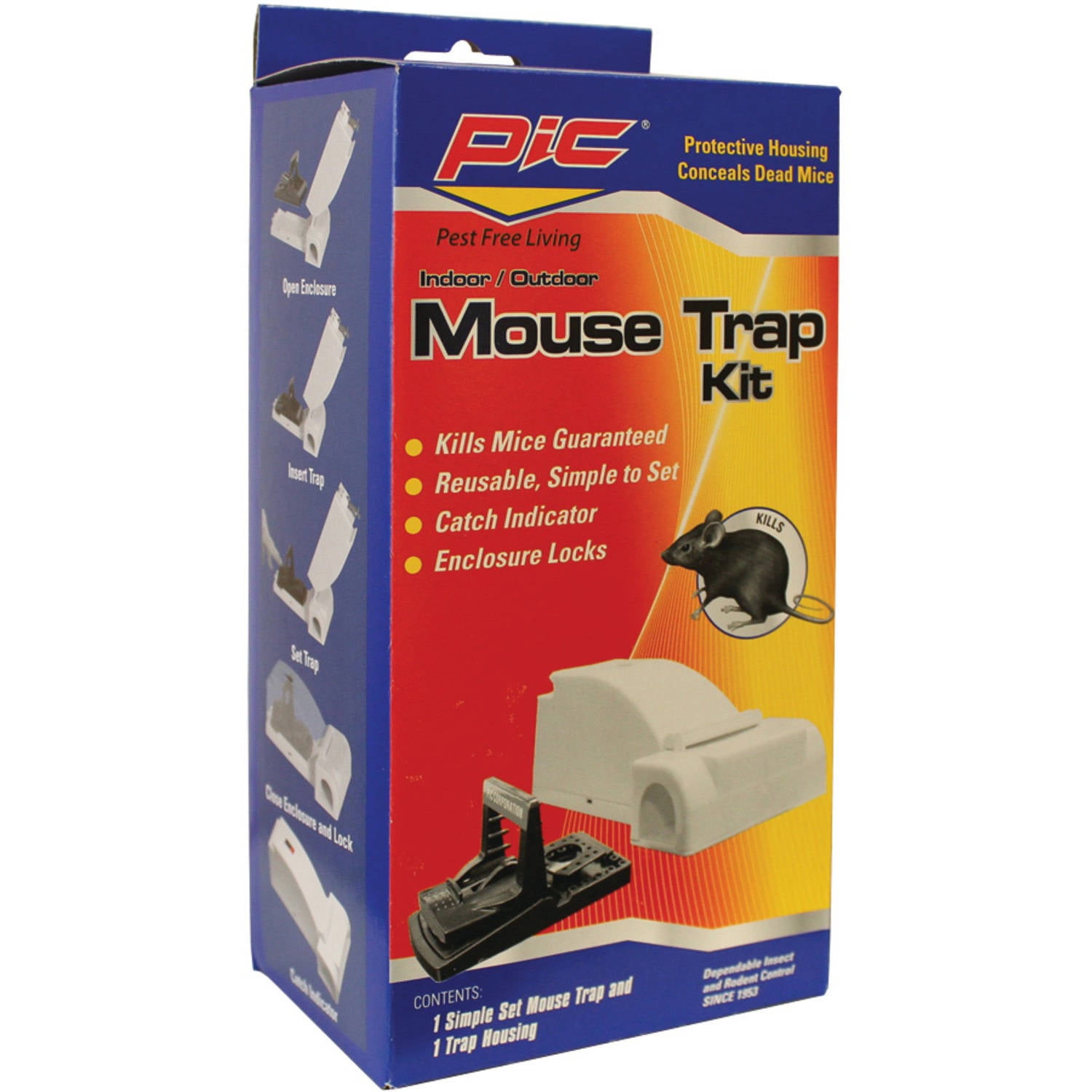 Pest Tek Black Plastic 8 Mouse Trap Set - with 2 Clamps, Interlocking  Teeth, Reusable - 4 1/2 x 2 x 2 1/4 - 1 count box