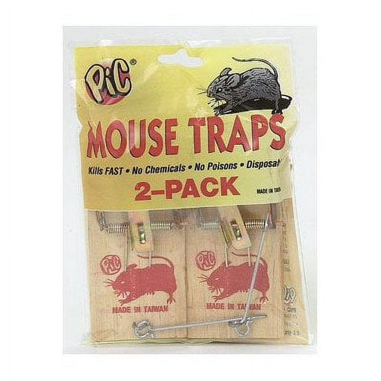 PIC Wood Traps (Wood Mouse Traps - 2 Count)