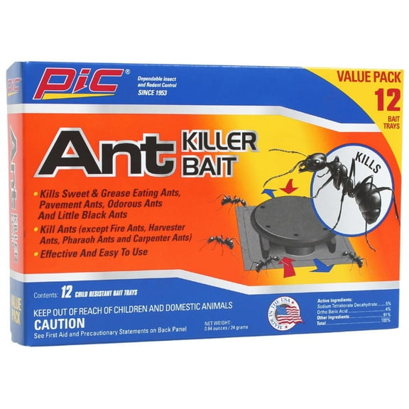 Pic Plastic Ant Killer Bait Stations, 12 Pk, Effective and Easy to Use