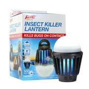 Pic Portable Bug Zapper LED Lantern, Electric Insect Killer, Plastic, Black, 1 Pack