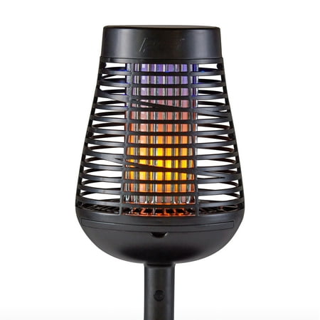 PIC Solar Insect Killer Torch with LED Flame Effect, Black Torch, Area Bug Zapper