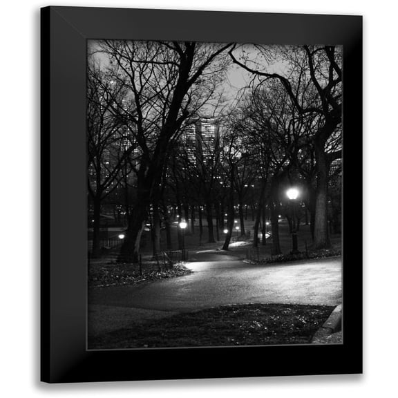 Pica, Jeff 12x14 Black Modern Framed Museum Art Print Titled - Central Park Night Stroll