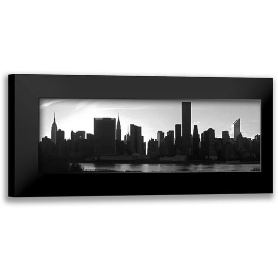 Pica, Jeff 14x7 Black Modern Framed Museum Art Print Titled - Panorama of NYC VI