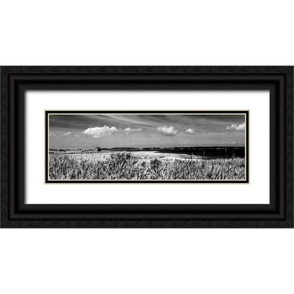 Pica, Jeff 14x7 Black Ornate Wood Framed with Double Matting Museum Art Print Titled - Shore Panorama III