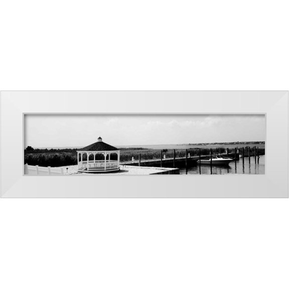 Pica, Jeff 14x7 White Modern Wood Framed Museum Art Print Titled - Shore Panorama V