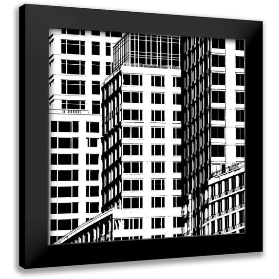 Pica, Jeff 15x15 Black Modern Framed Museum Art Print Titled - NYC in Pure B and W I