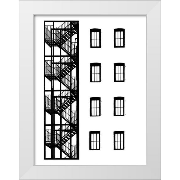 Pica, Jeff 15x18 White Modern Wood Framed Museum Art Print Titled - NYC in Pure B and W VII