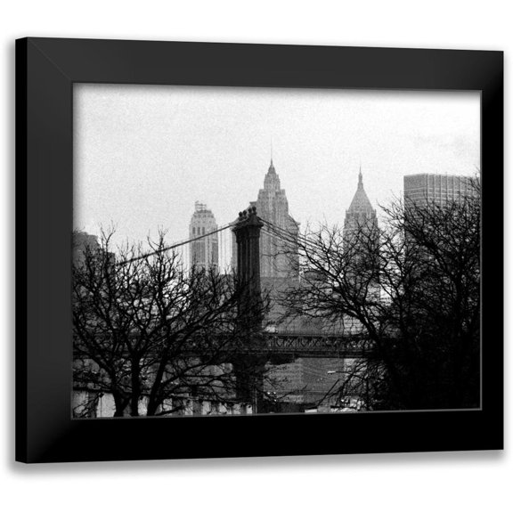 Pica, Jeff 24x20 Black Modern Framed Museum Art Print Titled - Bridges of NYC V