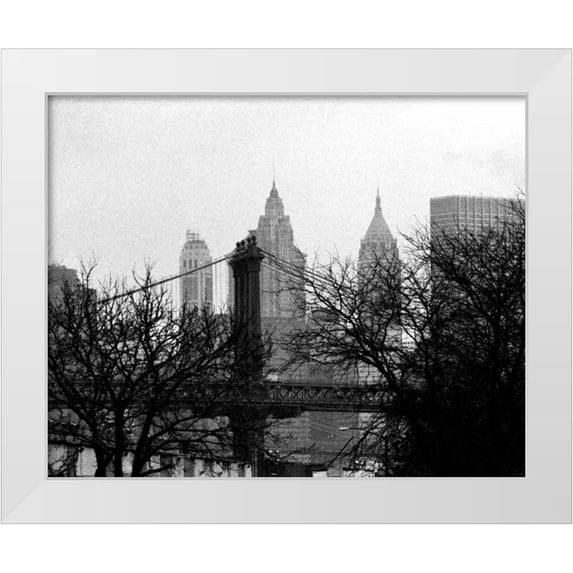 Pica, Jeff 24x20 White Modern Wood Framed Museum Art Print Titled - Bridges of NYC V