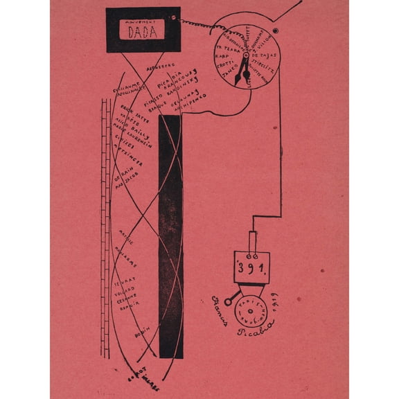 Picabia Dada Movement Number 5 Sketch Diagram Extra Large Art Print Wall Mural Poster Premium XL