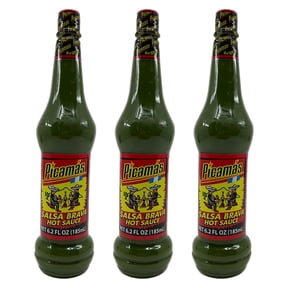 Picamas Green Hot Sauce, Salsa Brava, 6.2 FL OZ Bottles, Pack of 3
