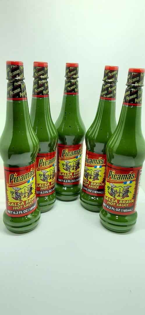 Picamas Green Hot sauce 7.05 oz - Salsa verde picante (Pack of 5)