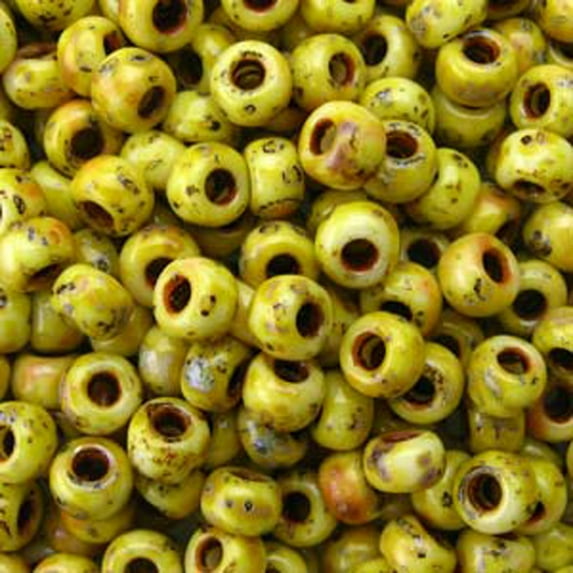Picasso Canary Yellow Matte Miyuki Seed Beads 6/0 6-94512-TB