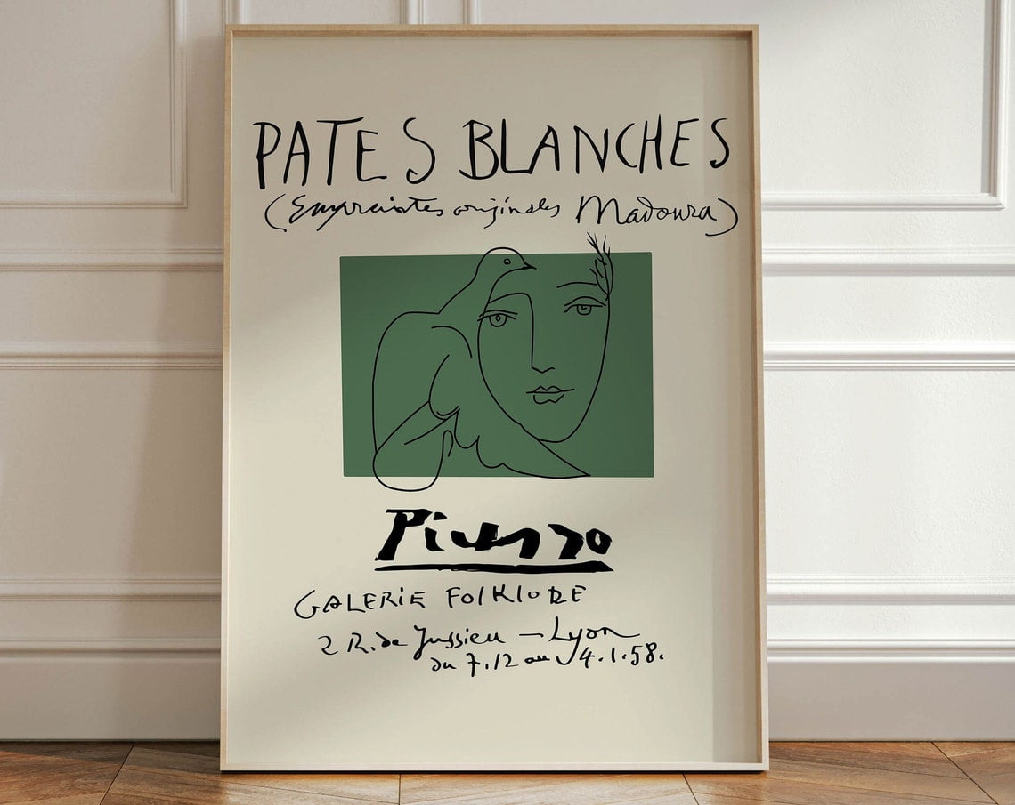 Picasso - affiche de chien d'exposition, neutre, Beige, imprimés