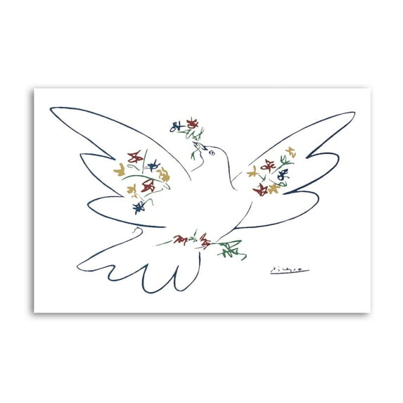 Picasso First Dove of Peace Canvas Art Poster and Wall Art Picture Print Modern Family bedroom Decor Posters 24x36inch(60x90cm)