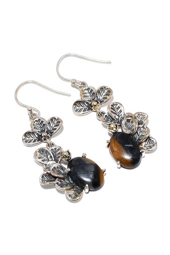 Picasso Jasper 925 Sterling Silver Earring Handmade Jewelry 2.1" T44, Handmade Jewelry, Dangle Earring