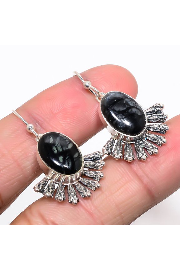 Picasso Jasper 925 Sterling Silver Jewelry Earring 1.38" (27)