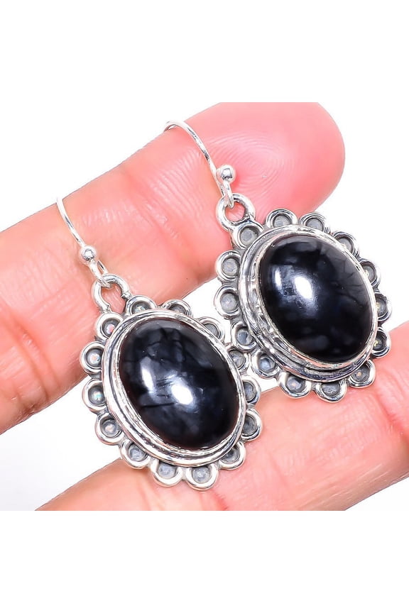 Picasso Jasper 925 Sterling Silver Vintage Style Earring 1.50" T77, Jasper Earring, Christmas Gift, New Year Sale, Gemstone Silver Jewelry