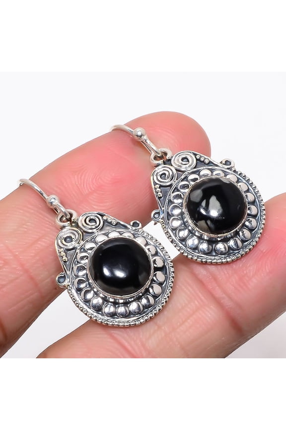 Picasso Jasper Vintage Style 925 Sterling Silver Jewelry Earring 1.38" (12)