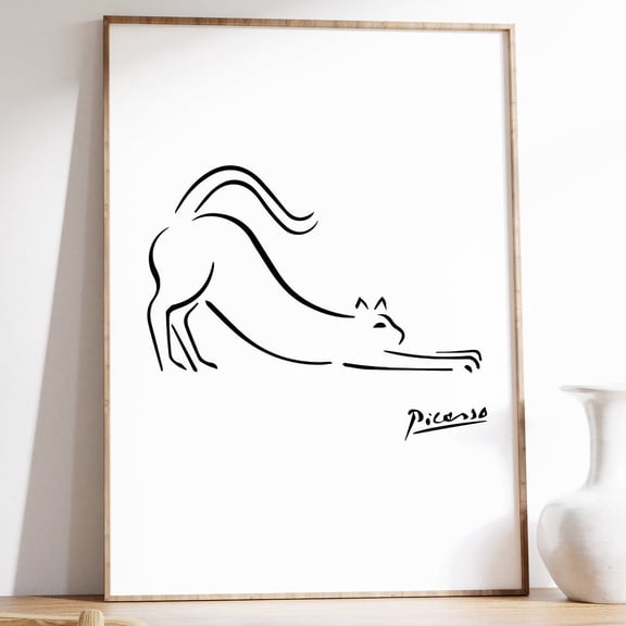 Picasso Line Art Poster, Cat, Picasso Minimalist Print, Wall Art Decor, Animal Art, Animal Poster, Animal Print, Gift UNFRAMED PAPER POSTER, Home Decor, Vintage Gift, Living Room Dercor