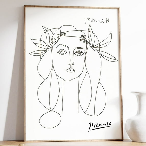 Picasso Minimalist War And Peace Female Line Art Poster Print, Gallery Quality, Wall Art Decor, Ideal Gift, Multiple Sizes Gallery Quality UNFRAMED PAPER POSTER, Home Decor, Living Room Dercor