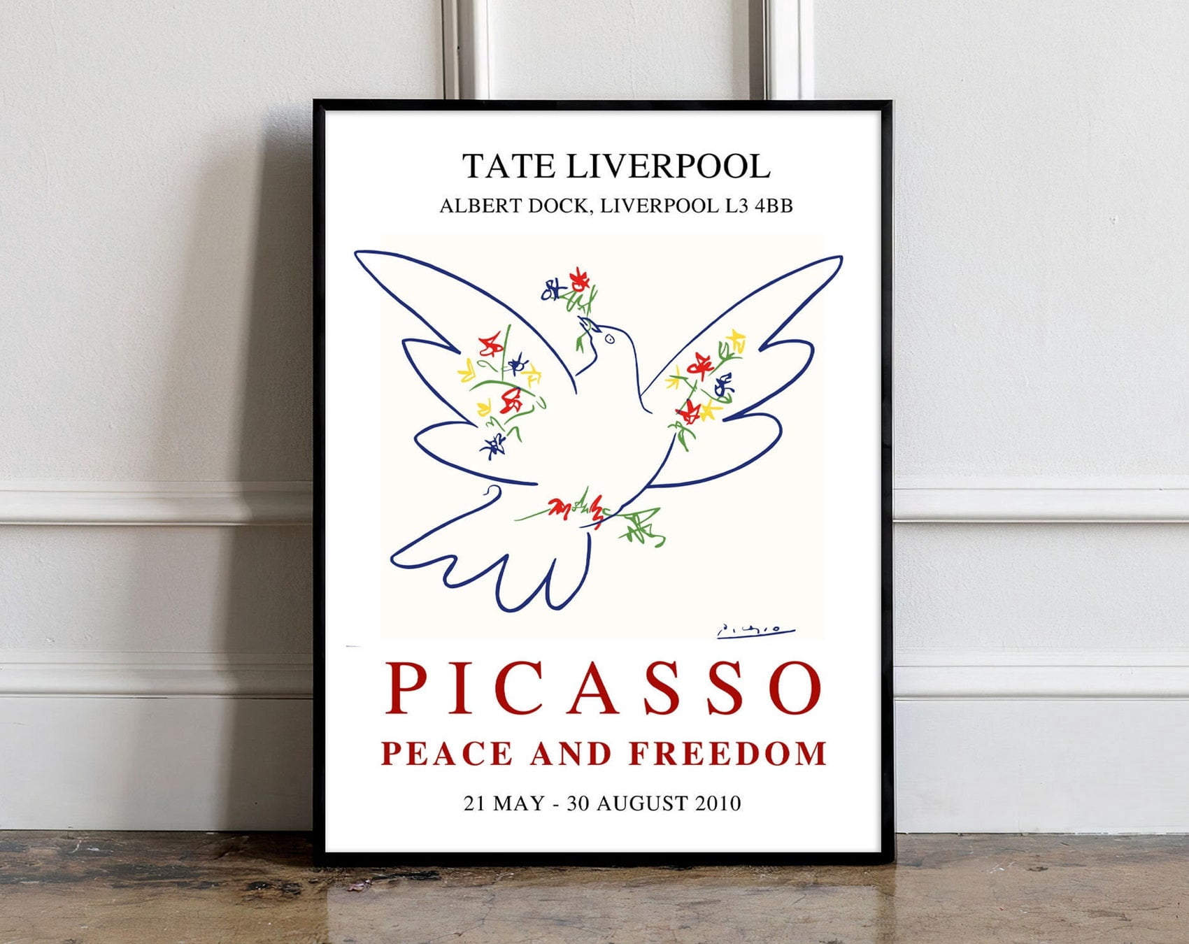 Pablo Picasso Hand Signed Limited Edition Print - Blue Dove Of Peace W/ COA (Unframed)