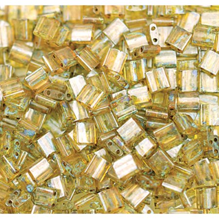 Picasso Saffron Transparent Miyuki Tila Seed Beads - Full Cut TL4501-TB