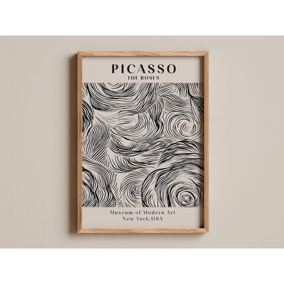 Picasso The Roses Exhibition Wall Art Poster Abstract Minimalist Famous Poster, Unframed Poster