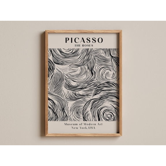 Picasso The Roses Exhibition Wall Art Poster Abstract Minimalist Famous Poster, Unframed Poster