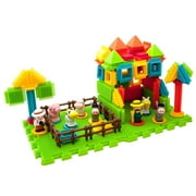 PicassoTiles 100PCS Hedgehog 3D Building Block Tiles, STEM Farm Theme Educational Toy Set, Learning Playset for Preschool Kids, Brain Development & Creativity
