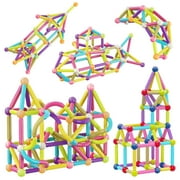 PicassoTiles Magnetic Stick for Kids, 100PCS Stacking Construction STEM Building Blocks Set, Educational Learning Toy for Creativity & Imagination