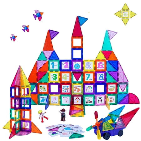 PicassoTiles Magnetic Tiles for Kids – 121PCS STEM Construction Building Blocks Educational Toy Set