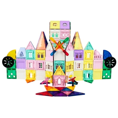 PicassoTiles Magnetic Tiles for Kids – 200PCS STEM Construction Building Blocks Set, Educational Creative Learning Toy, Magnetic Building Kit