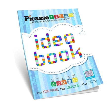 PicassoTiles Magnetic Tiles Book for Kids,Idea STEM Learning Educational Pad Booklet for Building Blocks Set