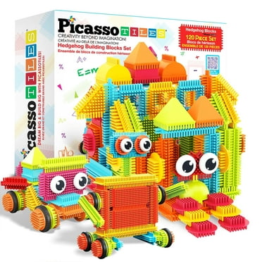 PICASSO-TILES Building Blocks Set for Kids, 120PCS Hedgehog Construction STEM Educational Toy