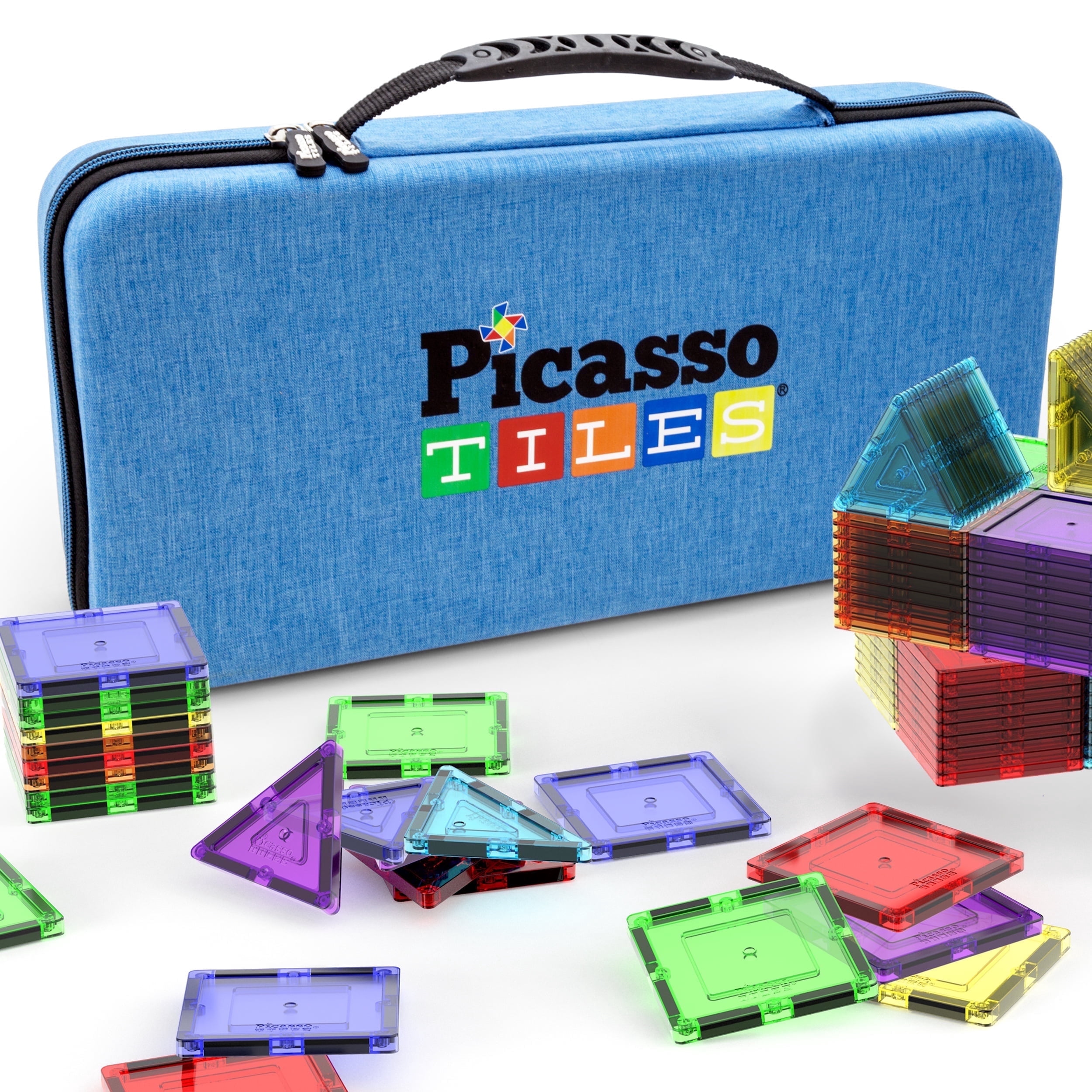 PicassoTiles Carrying Case for Magnetic Tiles Travel Storage Bag Organizer for Kids, Portable Toy Storage, STEM Buildin
