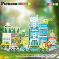 thumbnail image 1 of PicassoTiles Magnetic Tiles for Kids 3 and up – 50PCS Metro City Theme STEM Construction Building Blocks Toy with Vehicles and Action Figures, 1 of 15